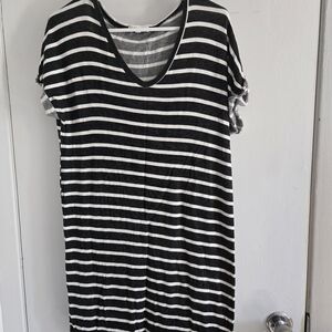 Black and White Striped Women's Dress